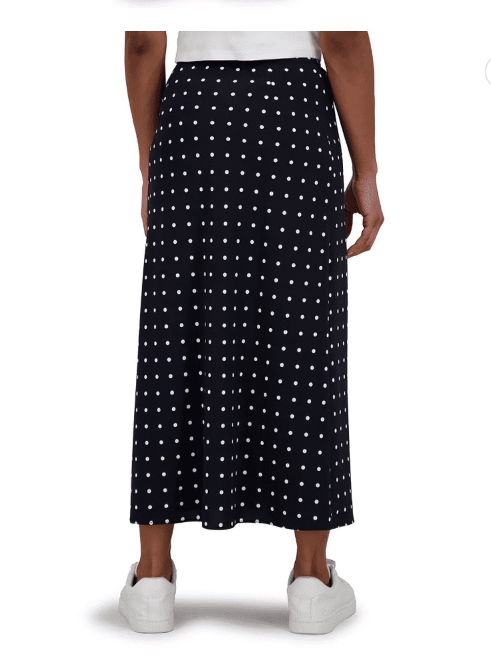Aeropostale Black Maxi Skirt with White Polka Dots